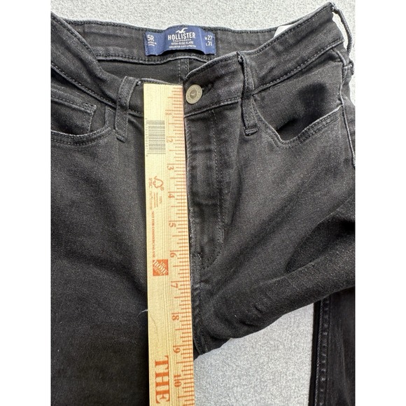 Hollister Jeans Womens 5R Black Denim Flare Stretch Y2K Style Normcore Ladies - Picture 7 of 12
